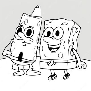Cheerful SpongeBob and Patrick Coloring Page