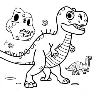 Dinosaur Fossil Coloring Page | Dinosaur Fossil 塗色頁