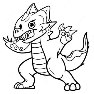 Ferocious Monster Hunter in Action Coloring Page | Monster Hunter 塗色頁
