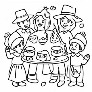 Traditional Las Posadas Celebration Coloring Page