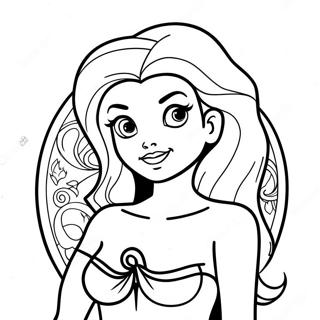 Rebellious Tattooed Ariel Coloring Page | Tattooed Disney Princess 塗色頁