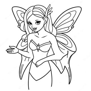 Gothic Fairy Mythical Creature Coloring Page | Gothic Fairy Mythical Creature for Adults 塗色頁