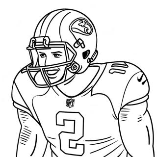 Odell Beckham Jr Action Pose Coloring Page | Odell Beckham Jr 塗色頁