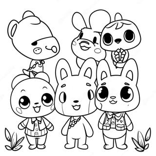 Cute Animal Crossing Characters Coloring Page | Animal Crossing 塗色頁