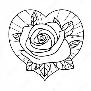 Love Heart Rose Coloring Page | Love Heart Rose 塗色頁