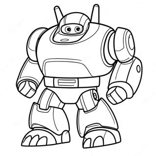 Tobot in Action Coloring Page