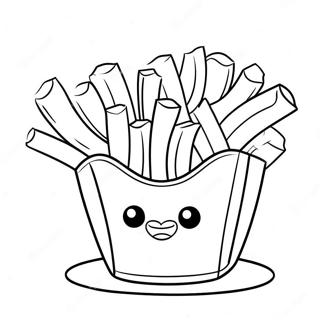Cute Cartoon Fries Coloring Page | Fries 塗色頁
