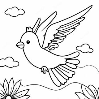 Flying Bird Coloring Page | Flying 塗色頁