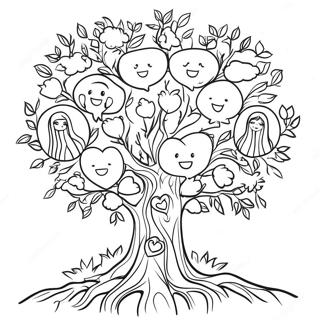 Family Tree Coloring Page | Family Tree 塗色頁