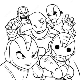 Cute Avengers Team Coloring Page | Easy Avengers 塗色頁