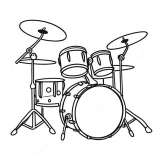 Colorful Drum Set Coloring Page | Drum 塗色頁