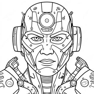 Cyborg Coloring Page | Cyborg 塗色頁
