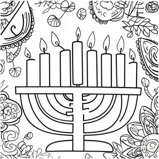 Hanukkah Menorah Coloring Page | Hanukkah 塗色頁