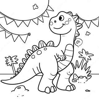 Dinosaur Birthday Party Coloring Page | Dinosaur Birthday 塗色頁