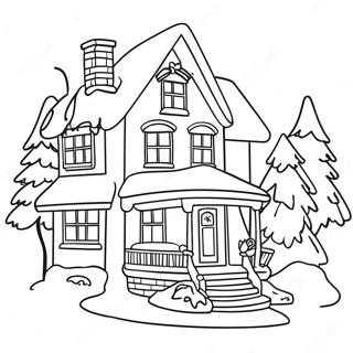 Christmas House Coloring Page | Christmas House 塗色頁
