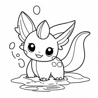 Cute Vaporeon Swimming Coloring Page