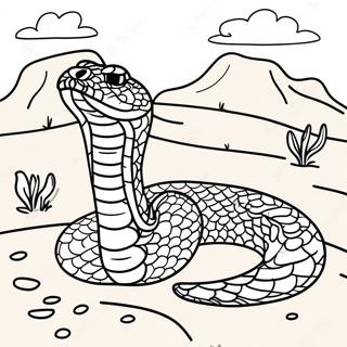 Realistic Rattlesnake in Desert Coloring Page | Rattlesnake 塗色頁