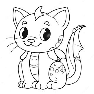 Cat Dragon Coloring Page | Cat Dragon 塗色頁