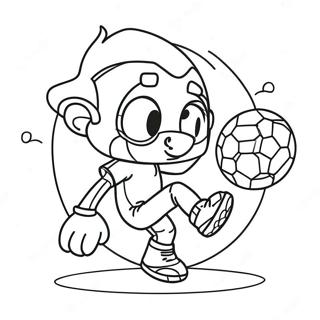 Vini Jr Dribbling a Soccer Ball Coloring Page | Vini Jr 塗色頁
