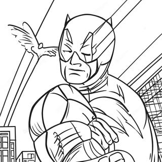 Daredevil in Action Coloring Page | Daredevil 塗色頁