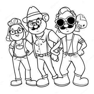 Hipster Disney Characters Coloring Page | Hipster Disney for Adults 塗色頁