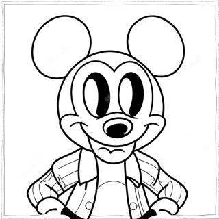 Vintage Hipster Mickey Mouse Coloring Page | Hipster Disney for Adults 塗色頁