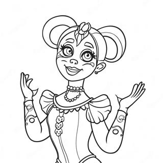 Ballora Dancing Gracefully Coloring Page | Ballora 塗色頁