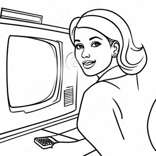 TV Woman Coloring Page | TV Woman 塗色頁