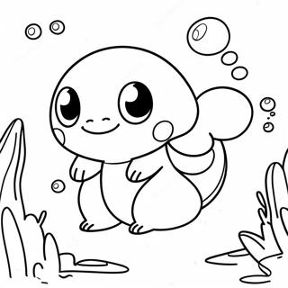 Cute Water Pokemon Swimming Coloring Page | Water Pokemon 塗色頁