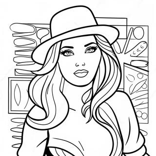 Trendy Fashionista Coloring Page | Fashion 塗色頁