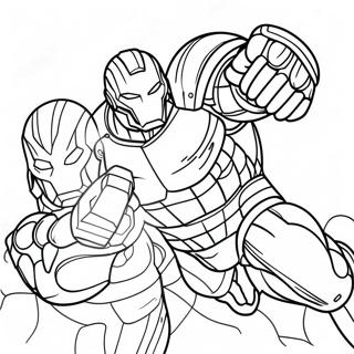 Fierce Ultron Battle Coloring Page | Ultron 塗色頁