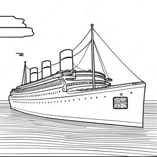 Majestic Britannic Ocean Liner Coloring Page | Britannic 塗色頁