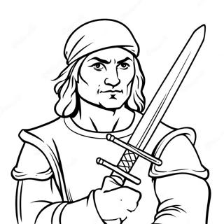 Leonardo with His Sword Coloring Page