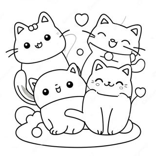 Kawaii Cats Coloring Page | Kawaii Cats 塗色頁