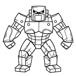Iron Golem Minecraft Coloring Page