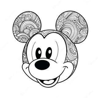 Mickey Mouse Face Coloring Page | Micky Mouse Face 塗色頁