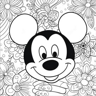 Happy Mickey Mouse Face Coloring Page | Micky Mouse Face 塗色頁