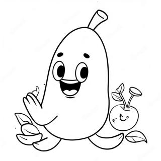 Happy Peely with a Smile Coloring Page | Peely 塗色頁
