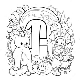 Colorful Alphabet Lore Characters Coloring Page | Alphabet Lore All Letters 塗色頁