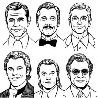 Famous Hollywood Actors Coloring Page | Hollywood 塗色頁