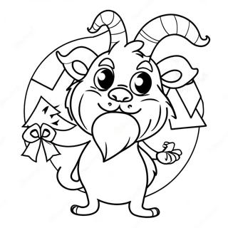 Krampus with Christmas Tree Coloring Page | Krampus 塗色頁