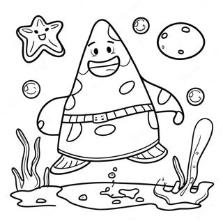 Funny Patrick Star Underwater Coloring Page | Patrick 塗色頁
