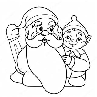 Santa and Elf Coloring Page | Santa and Elf 塗色頁
