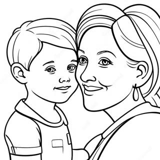 Mom and Son Coloring Page | Mom and Son 塗色頁