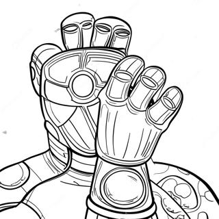 Thanos with Infinity Gauntlet Coloring Page | Avengers Infinity War 塗色頁