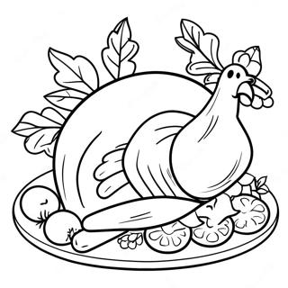 Cooked Turkey Coloring Page | Cooked Turkey 塗色頁