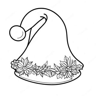 Festive Santa Hat Coloring Page | Christmas Hat 塗色頁