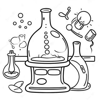 Science Lab Experiment Coloring Page | Science Lab 塗色頁