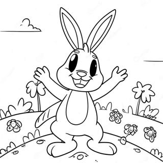 Funny Bugs Bunny in a Carrot Patch Coloring Page | Bugs Bunny 塗色頁