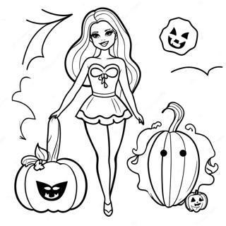 Halloween Barbie Coloring Page | Halloween Barbie 塗色頁
